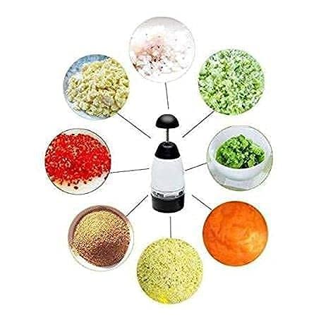 Slap Chop Slicer with Stainless Steel Blades | Vegetable Chopper Gadget | Mini Chopper for Salads | Kitchen Accessory Auto Turning blads high qulity metarial (Plastic) - Image 2