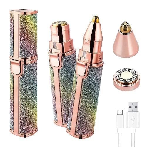 Portable eyebrow trimmer for women, epilator for women, facial hair remover for women,Face, Lips, Nose Hair Removal Quincy Electric Trimmer with Light- (Multi)