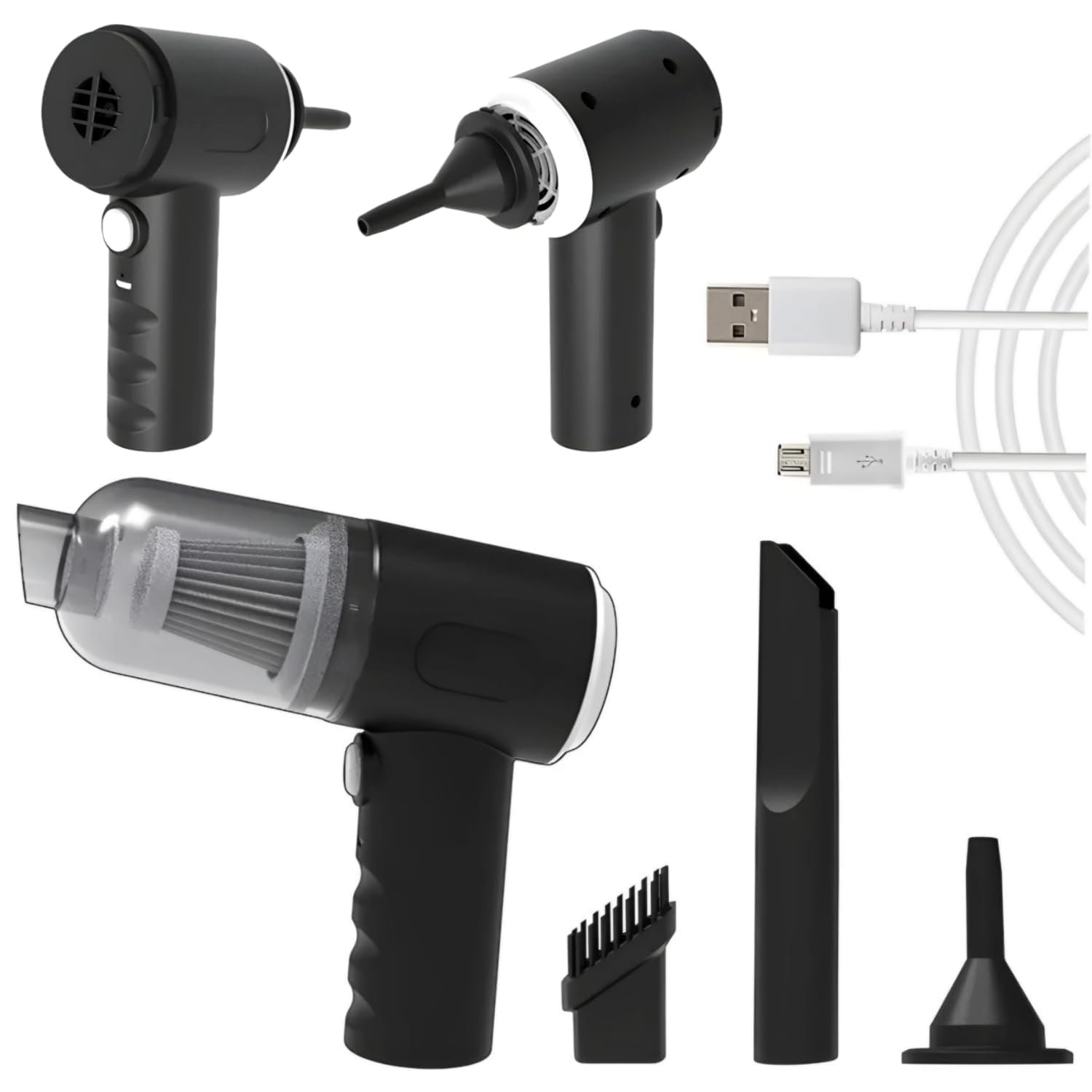 3 in 1 Portable Vacuum Cleaner with Blower Air Pump Wireless Handheld Clean Microscopic dust Like Car, Home,Computer, Laptop, Flower, Mirror Vehicle Interior Cleaner